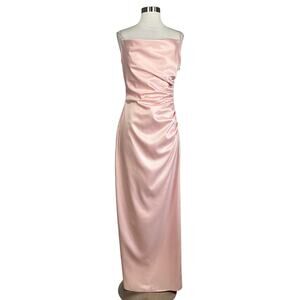 Laundry Satin Column Cowl Neck Long Slip Evening Gown Pink Size 12 Formal Dress